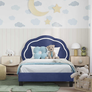 Struttura letto bambini con testata Blu Polizia 80 x 200 cm 42010914