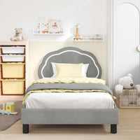 Struttura letto bambini con testata Grigio chiaro 90 x 190 cm 42010915