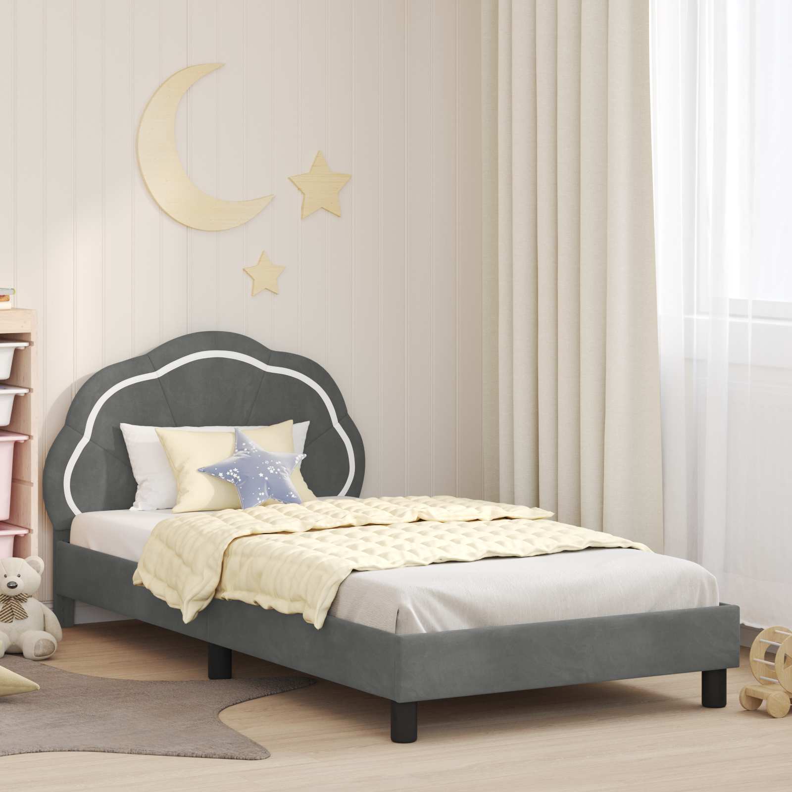 Struttura letto bambini con testata Grigio scuro 90 x 190 cm 42010916