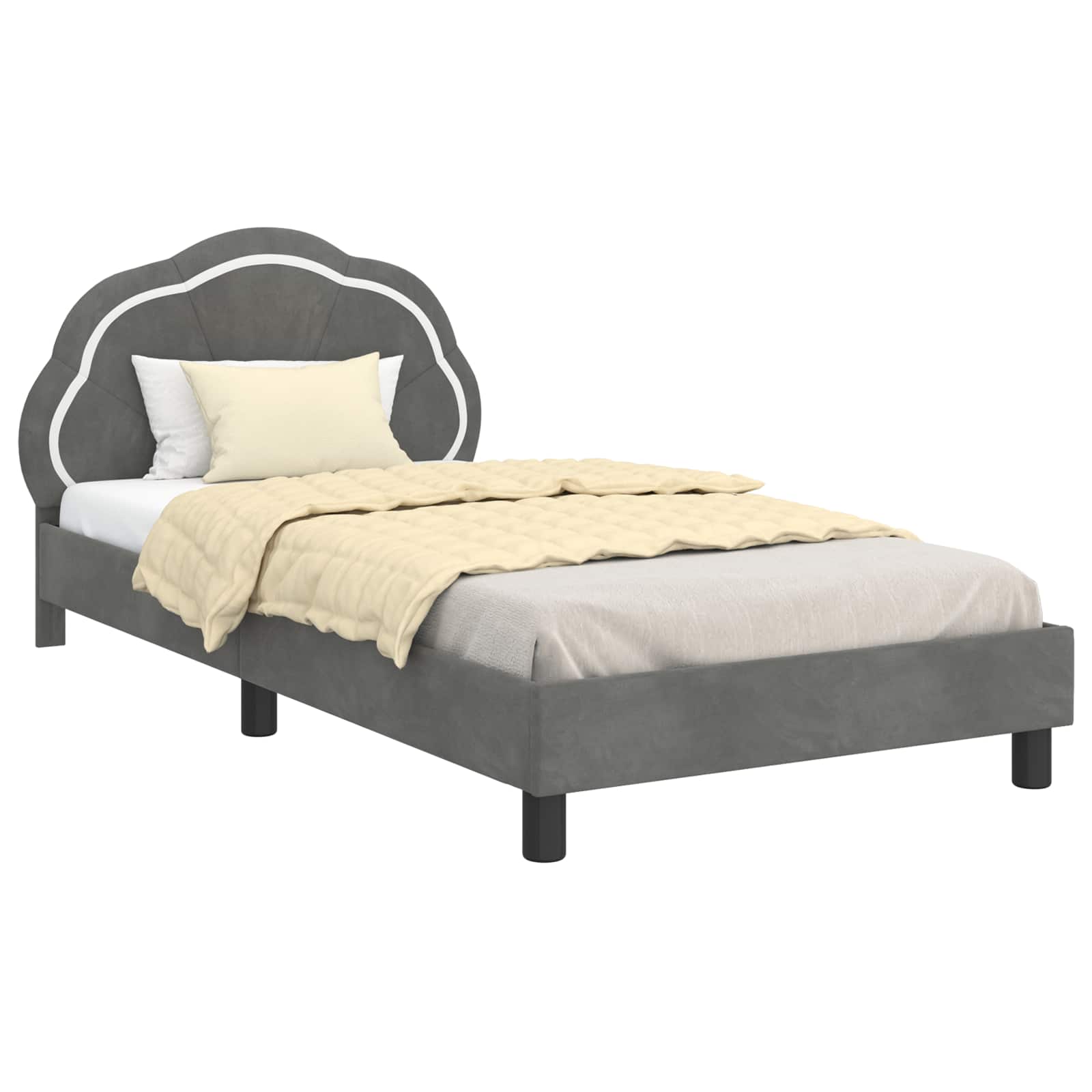 Struttura letto bambini con testata Grigio scuro 90 x 190 cm 42010916