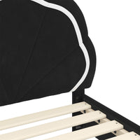 Struttura letto bambini con testata Nero 90 x 190 cm Velluto 42010917