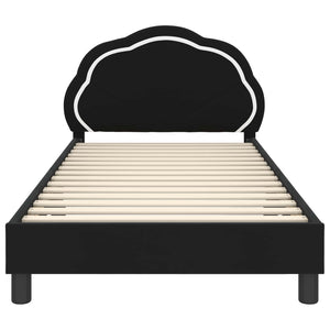 Struttura letto bambini con testata Nero 90 x 190 cm Velluto 42010917