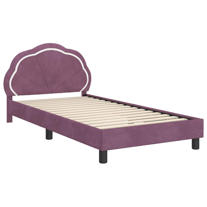 Struttura letto bambini con testata Viola 90 x 190 cm Velluto 42010919