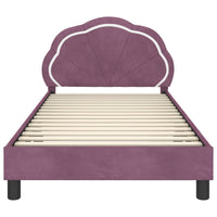 Struttura letto bambini con testata Viola 90 x 190 cm Velluto 42010919