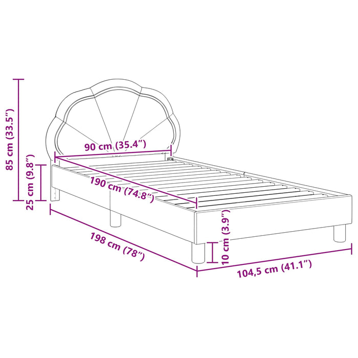 Struttura letto bambini con testata Verde Mare 90 x 190 cm 42010920
