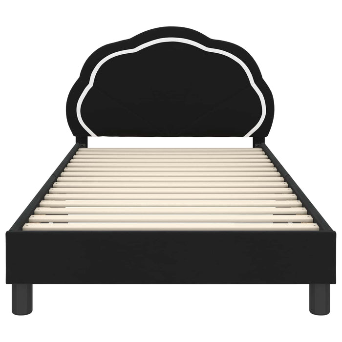 Struttura letto bambini con testata Nero 90 x 200 cm Velluto 42010924