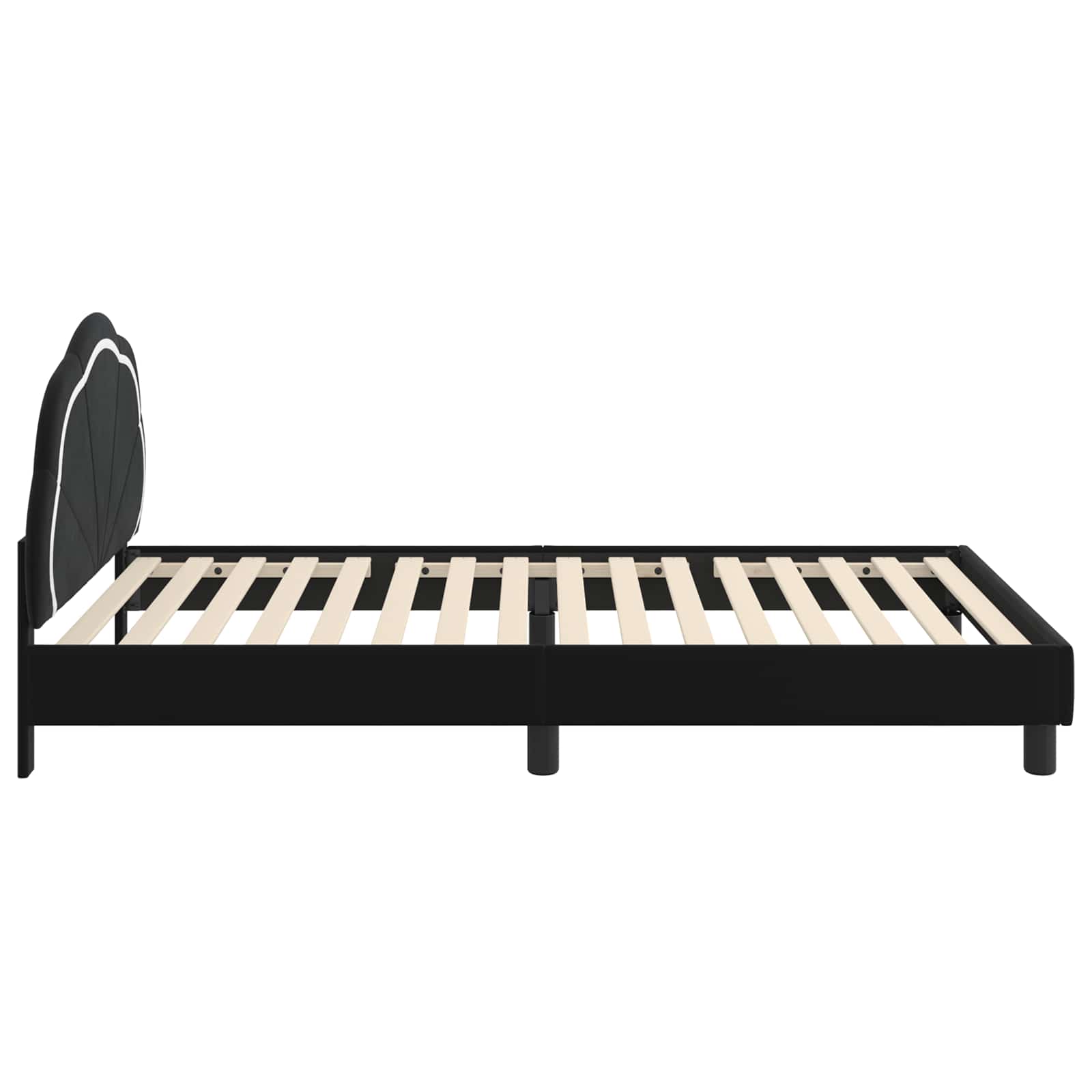 Struttura letto bambini con testata Nero 90 x 200 cm Velluto 42010924