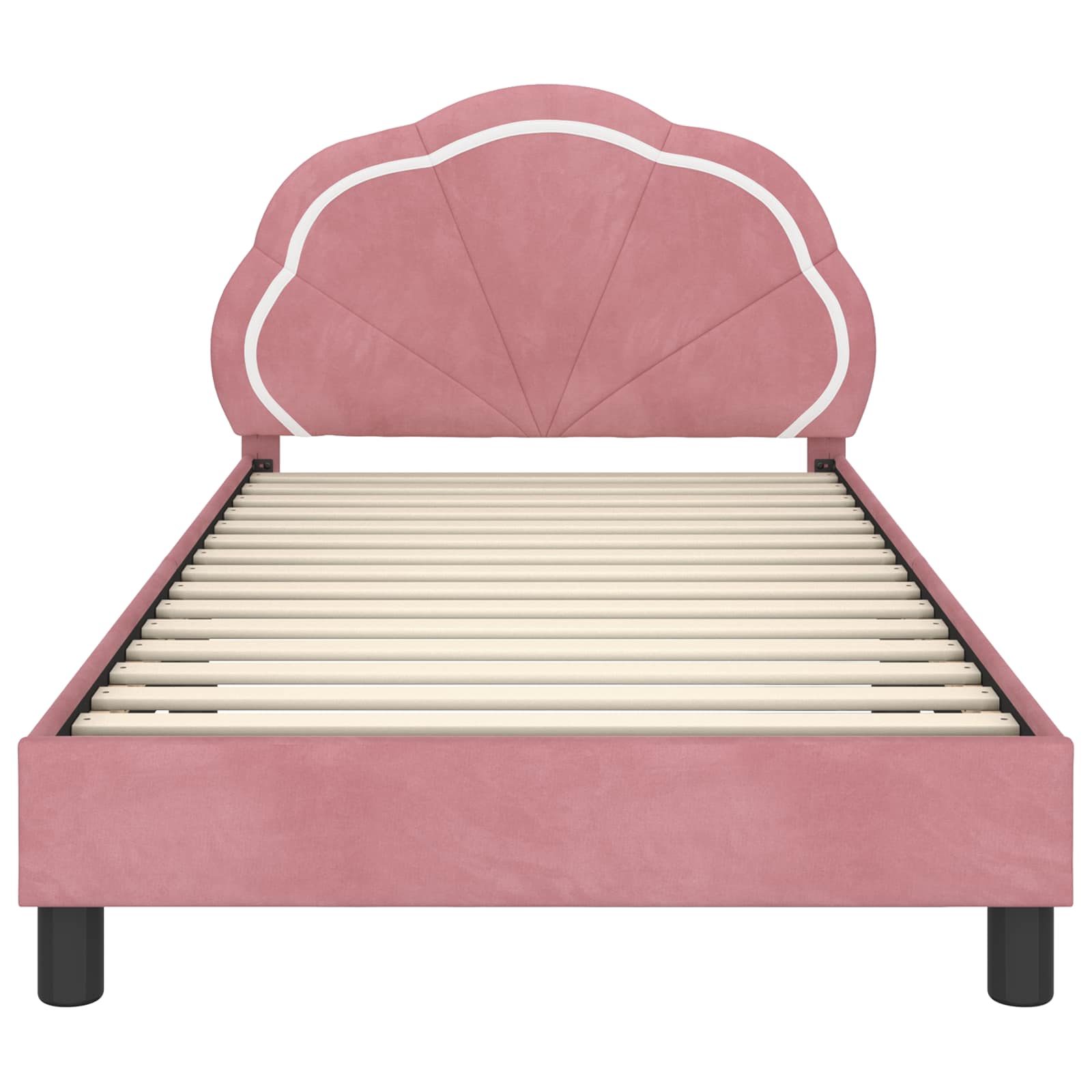 Struttura letto bambini con testata Rosa 90 x 200 cm Velluto 42010925