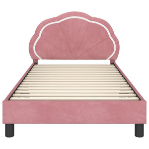 Struttura letto bambini con testata Rosa 90 x 200 cm Velluto 42010925