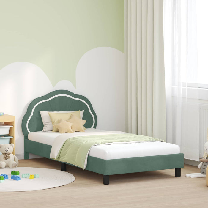 Struttura letto bambini con testata Verde Mare 90 x 200 cm 42010927