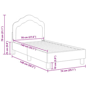 Struttura letto per bambini con testata Grigio chiaro 42010929