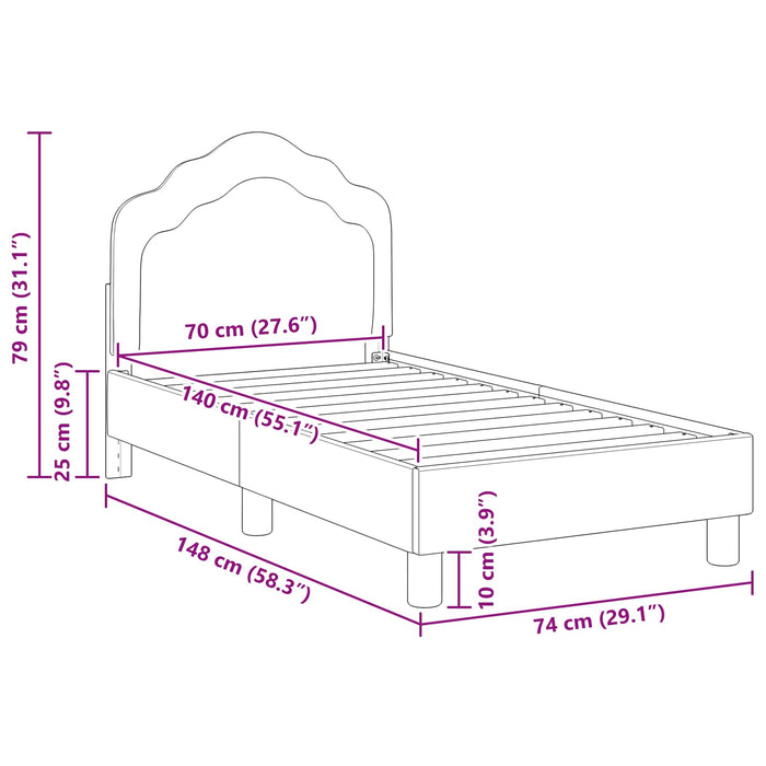 Struttura letto per bambini con testata Grigio chiaro 42010929