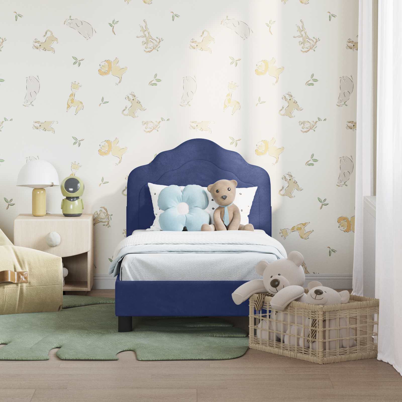 Struttura letto per bambini con testata Blu Polizia 70 x 140 cm 42010935