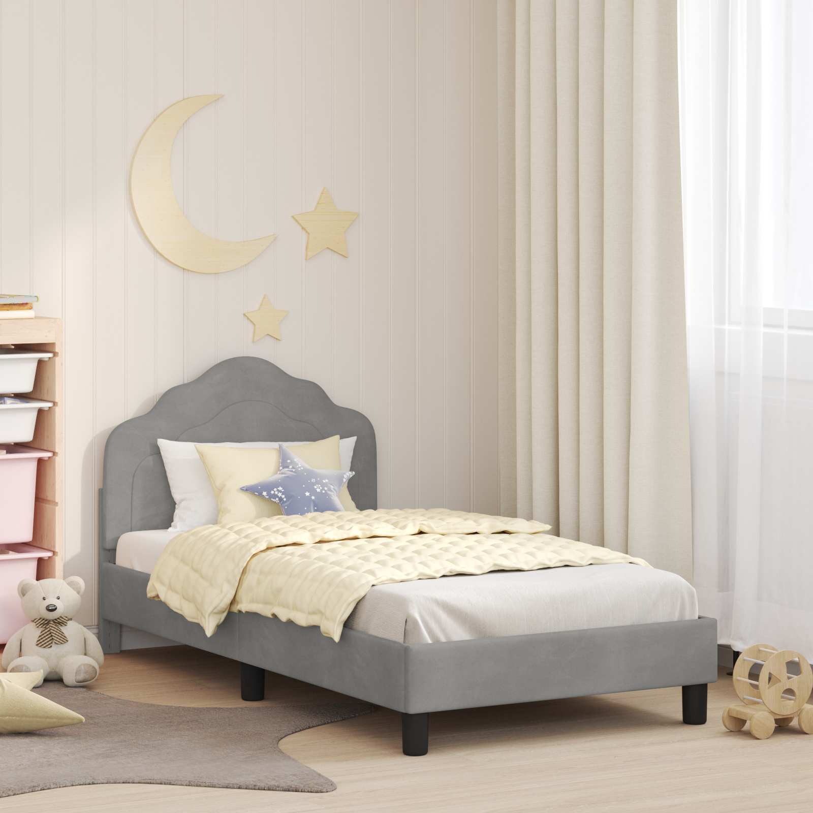 Struttura letto bambini con testata Grigio chiaro 80 x 160 cm 42010936