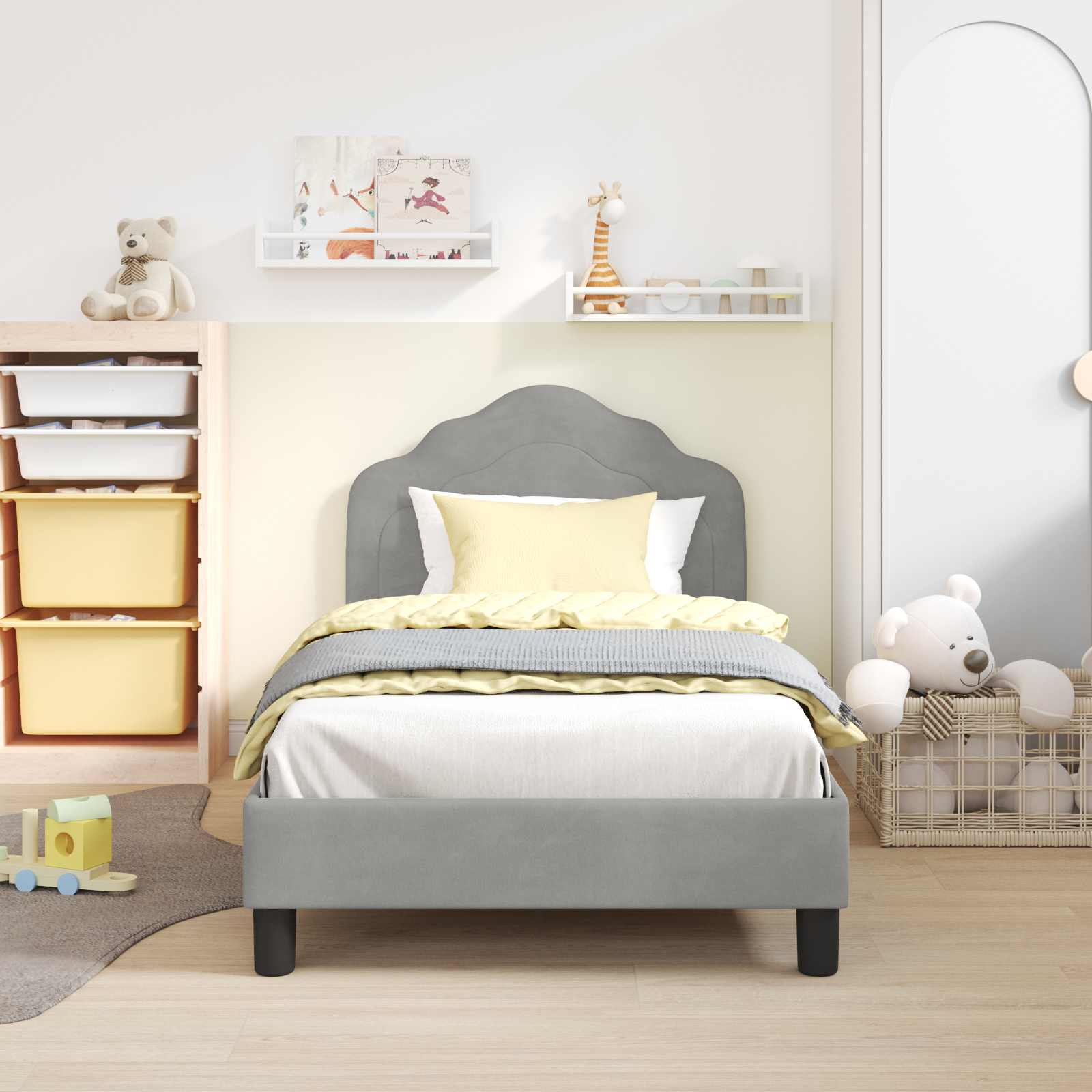 Struttura letto bambini con testata Grigio chiaro 80 x 160 cm 42010936