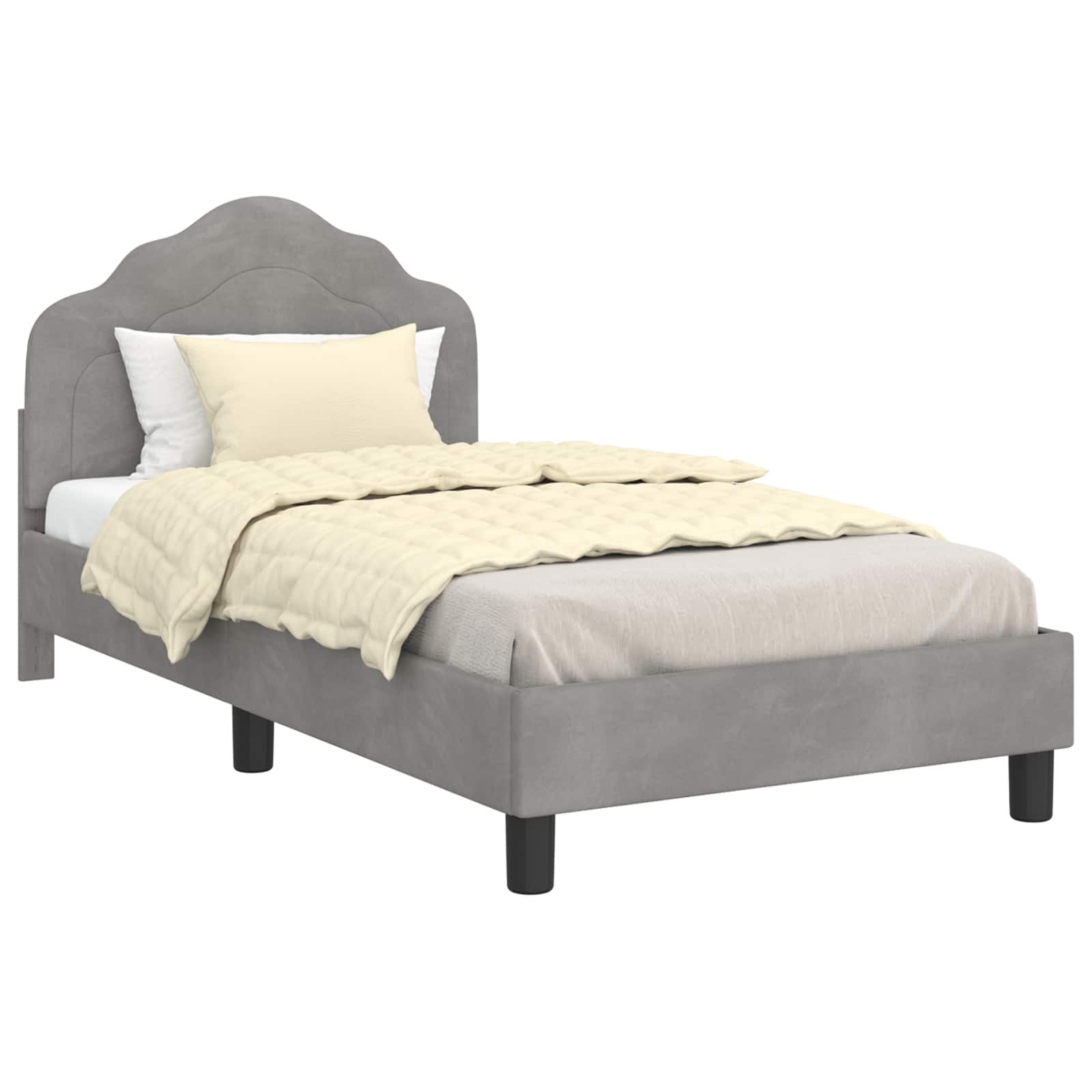 Struttura letto bambini con testata Grigio chiaro 80 x 160 cm 42010936