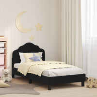 Struttura letto bambini con testata Nero 80 x 160 cm Velluto 42010938