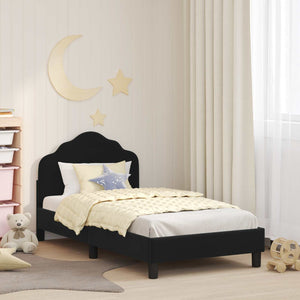 Struttura letto bambini con testata Nero 80 x 160 cm Velluto 42010938