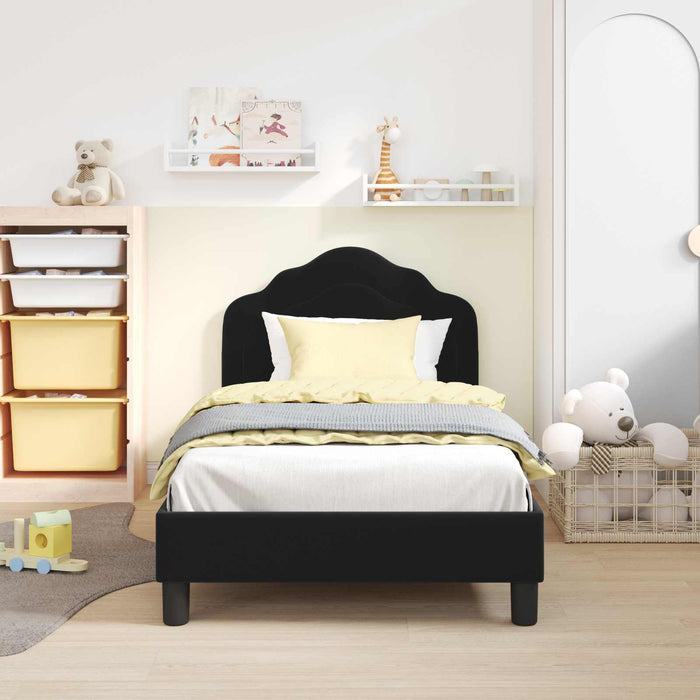 Struttura letto bambini con testata Nero 80 x 160 cm Velluto 42010938