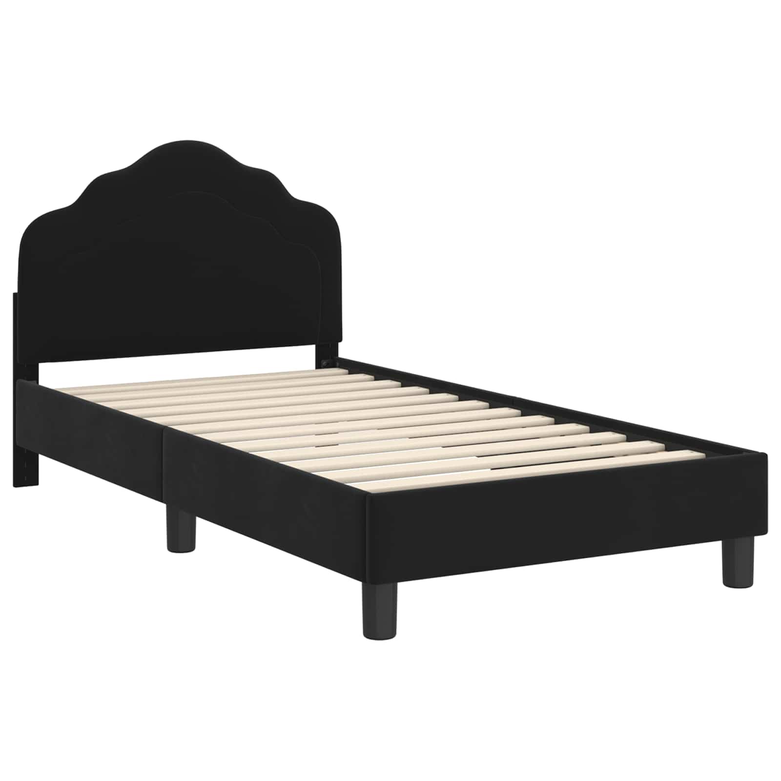 Struttura letto bambini con testata Nero 80 x 160 cm Velluto 42010938
