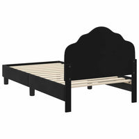 Struttura letto bambini con testata Nero 80 x 160 cm Velluto 42010938