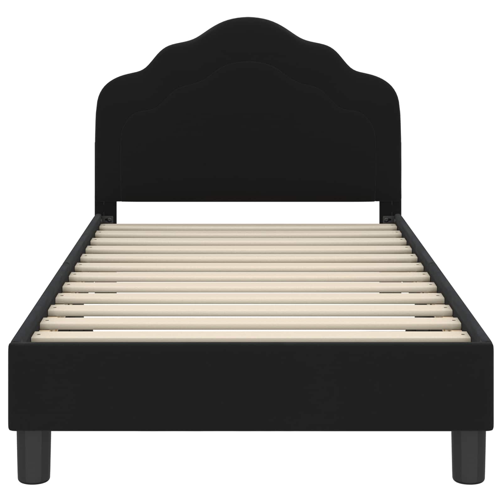 Struttura letto bambini con testata Nero 80 x 160 cm Velluto 42010938