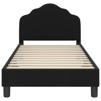 Struttura letto bambini con testata Nero 80 x 160 cm Velluto 42010938