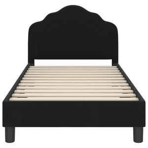 Struttura letto bambini con testata Nero 80 x 160 cm Velluto 42010938