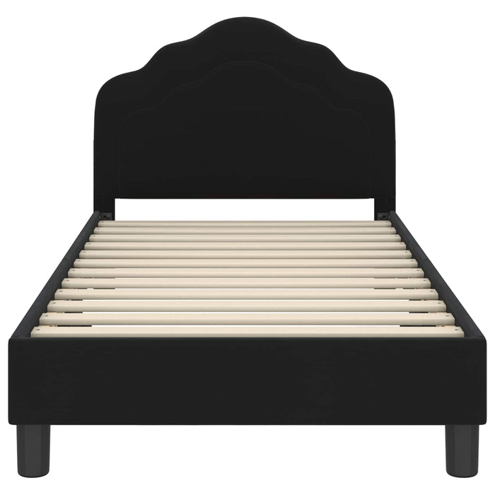 Struttura letto bambini con testata Nero 80 x 160 cm Velluto 42010938