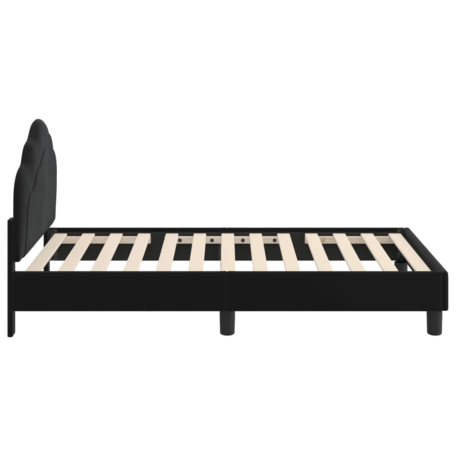 Struttura letto bambini con testata Nero 80 x 160 cm Velluto 42010938