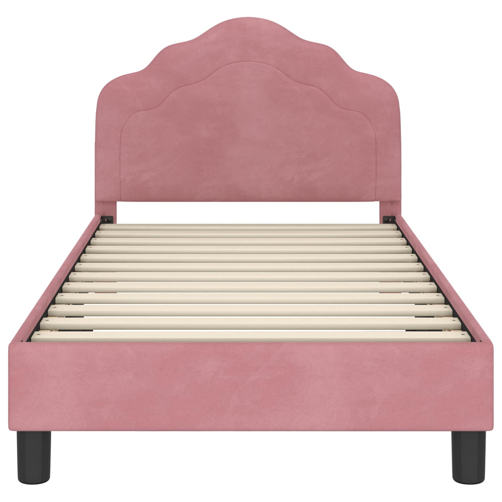 Struttura letto bambini con testata Rosa 80 x 160 cm Velluto 42010939