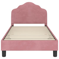 Struttura letto bambini con testata Rosa 80 x 160 cm Velluto 42010939