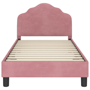 Struttura letto bambini con testata Rosa 80 x 160 cm Velluto 42010939