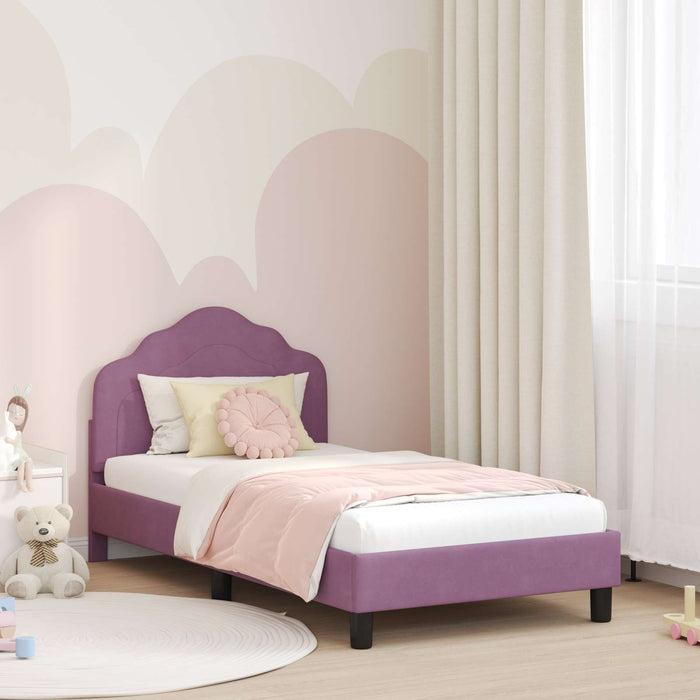 Struttura letto bambini con testata Viola 80 x 160 cm Velluto 42010940
