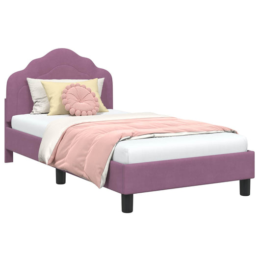 Struttura letto bambini con testata Viola 80 x 160 cm Velluto 42010940