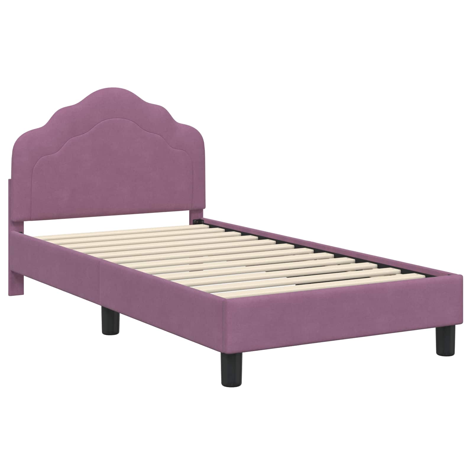 Struttura letto bambini con testata Viola 80 x 160 cm Velluto 42010940