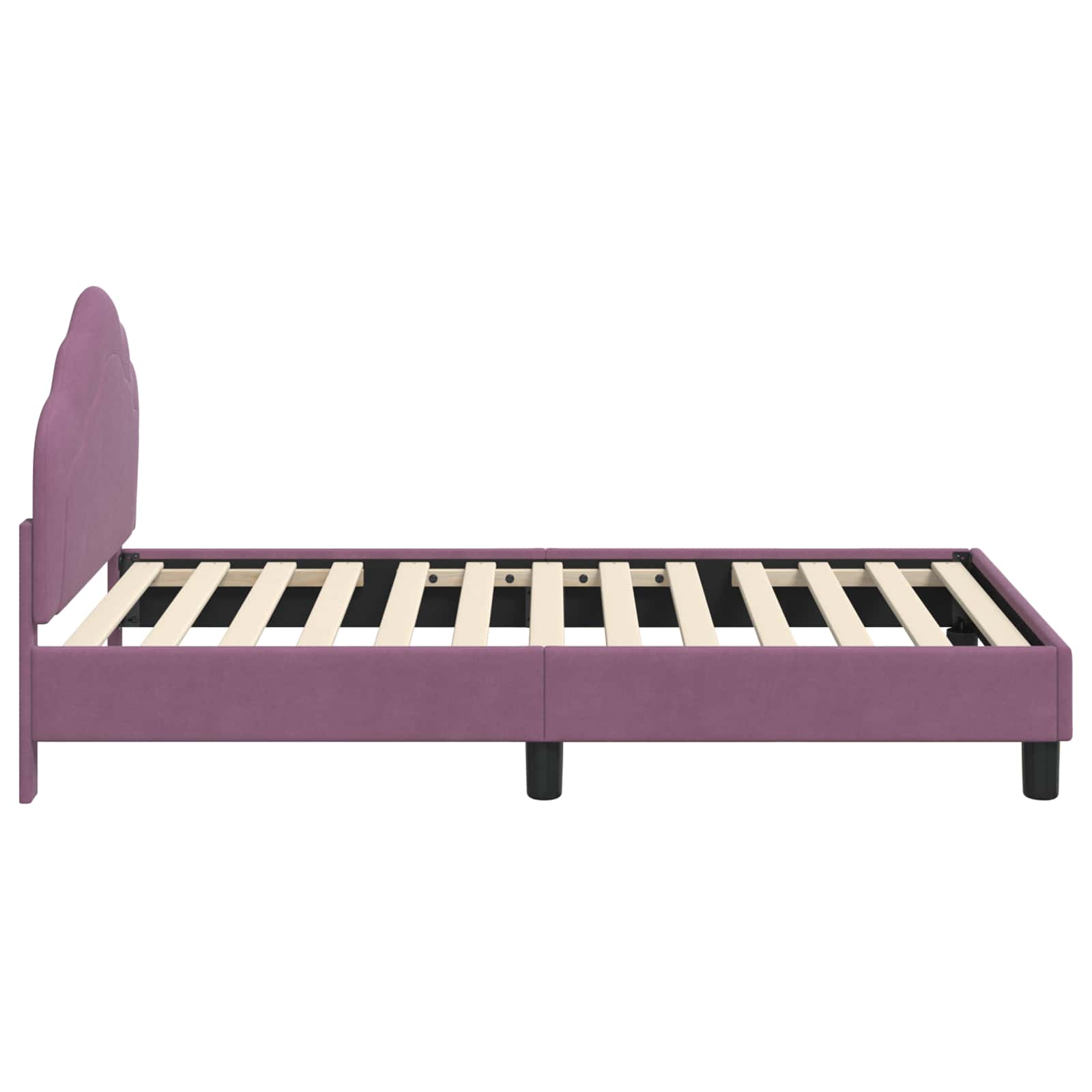Struttura letto bambini con testata Viola 80 x 160 cm Velluto 42010940