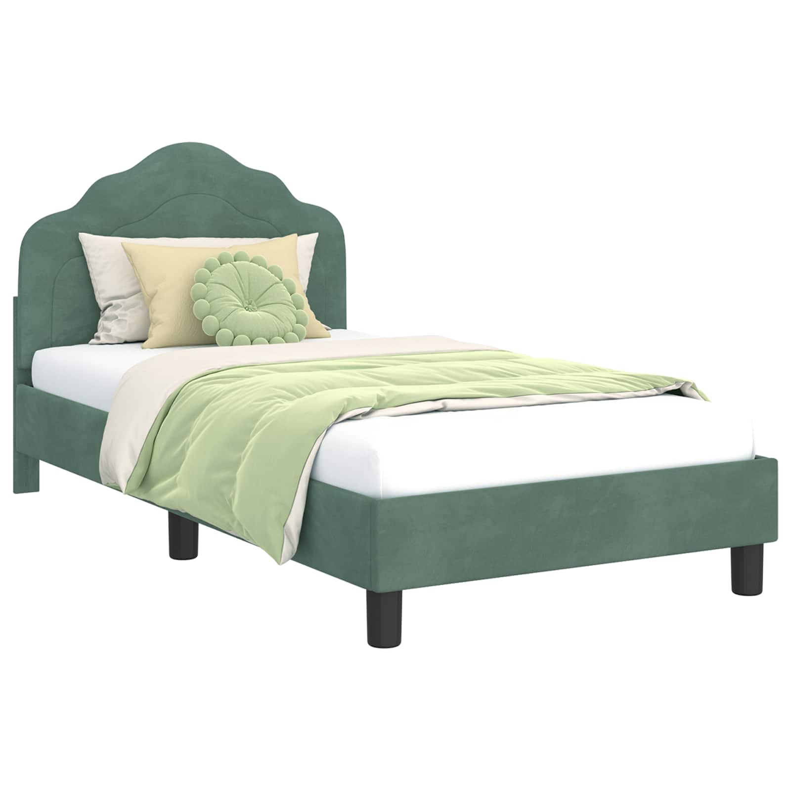 Struttura letto bambini con testata Verde Mare 80 x 160 cm 42010941