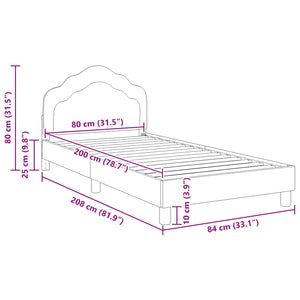 Struttura letto bambini con testata Grigio chiaro 80 x 200 cm 42010943