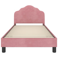 Struttura letto bambini con testata Rosa 80 x 200 cm Velluto 42010946