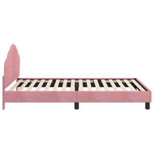 Struttura letto bambini con testata Rosa 80 x 200 cm Velluto 42010946