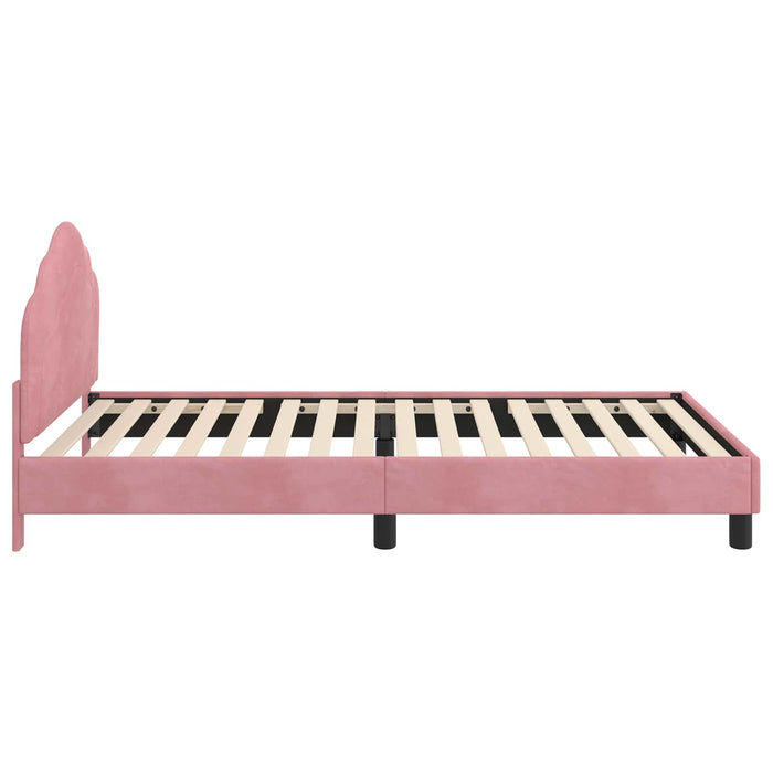 Struttura letto bambini con testata Rosa 80 x 200 cm Velluto 42010946
