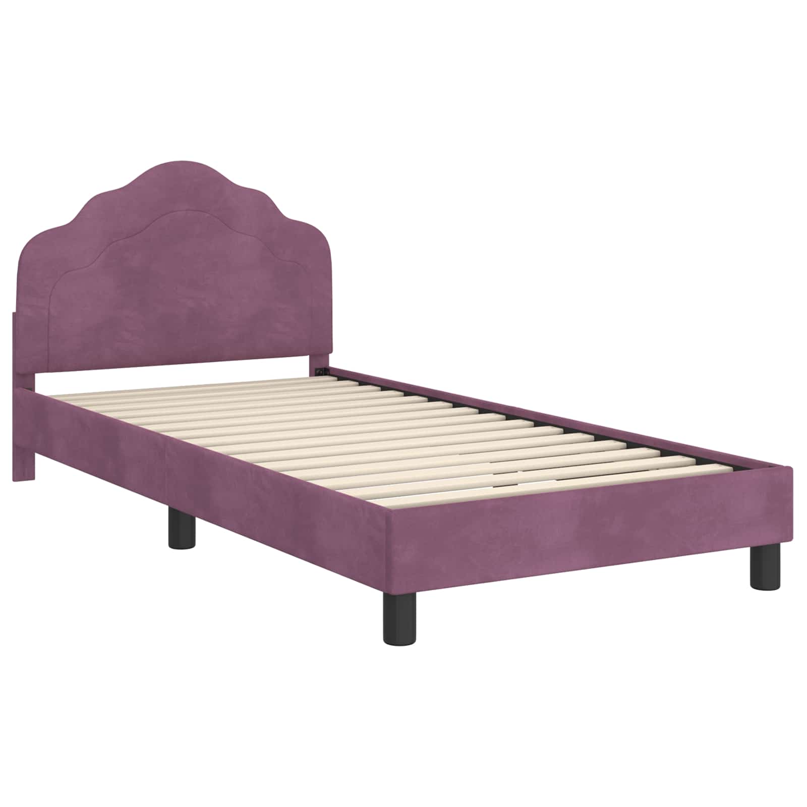 Struttura letto bambini con testata Viola 80 x 200 cm Velluto 42010947