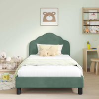 Struttura letto bambini con testata Verde Mare 80 x 200 cm 42010948