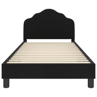 Struttura letto bambini con testata Nero 90 x 190 cm Velluto 42010952
