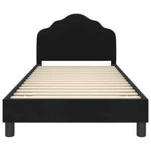 Struttura letto bambini con testata Nero 90 x 190 cm Velluto 42010952