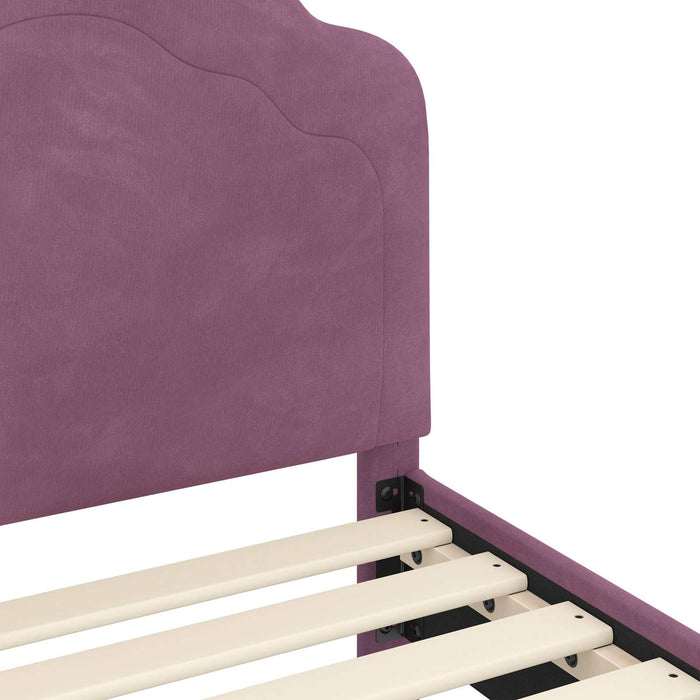 Struttura letto bambini con testata Viola 90 x 190 cm Velluto 42010954
