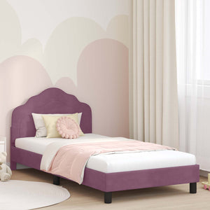 Struttura letto bambini con testata Viola 90 x 190 cm Velluto 42010954