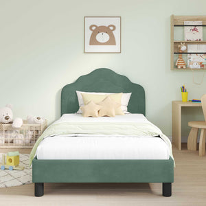 Struttura letto bambini con testata Verde Mare 90 x 190 cm 42010955