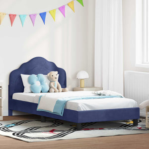 Struttura letto bambini con testata Blu Polizia 90 x 190 cm 42010956
